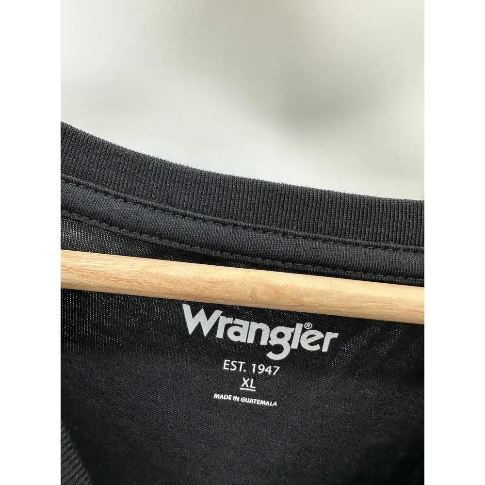Wrangler Black 100% Cotton Short Sleeve Graphic Tee Shirt Men's Size X-Large NWT